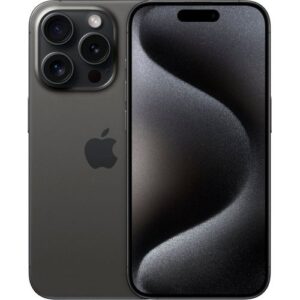 Apple iPhone 15 Pro Max, Black Titanium, front view