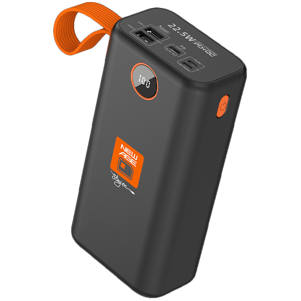 New Age FC50P power bank, black, front view